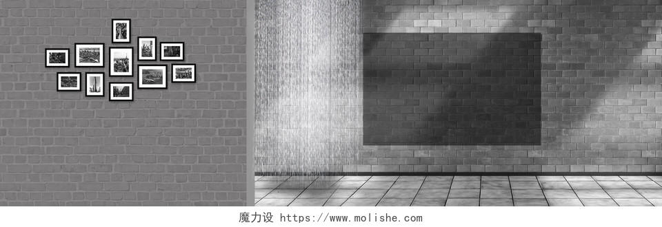 灰色大气家居室内场景浴室照片墙背景